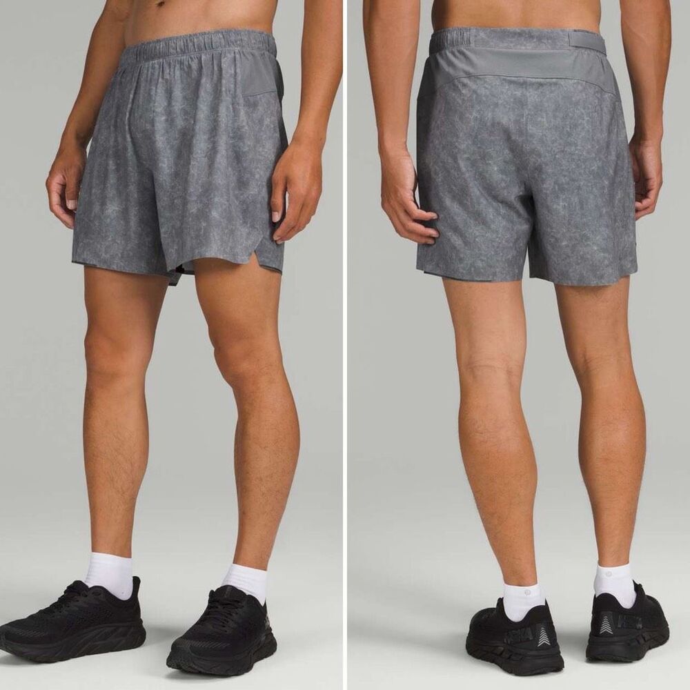Lululemon Surge Lined Short 6" in Gravel Dust Asphalt Grey Multi Size M